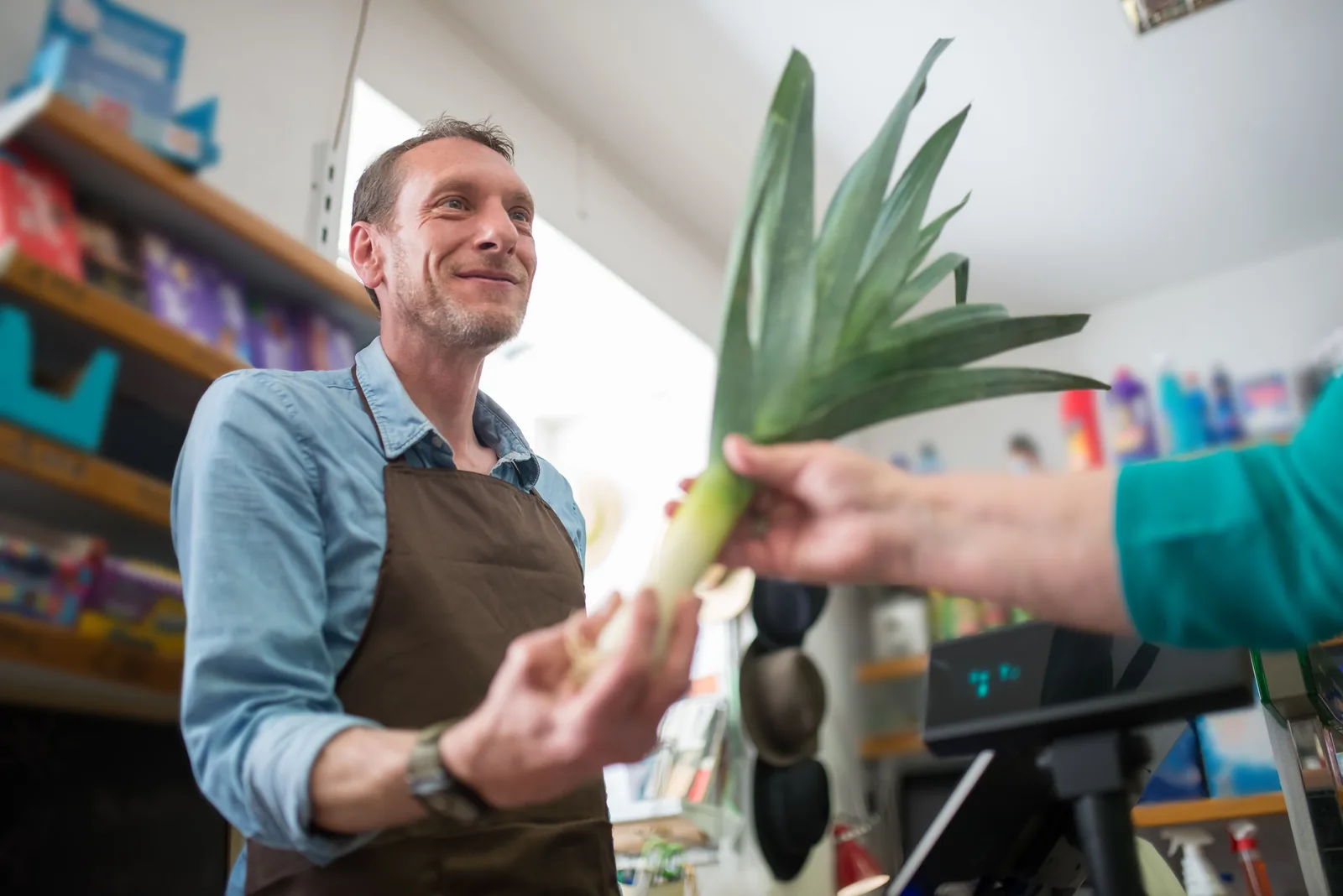 Professional customer service workplace